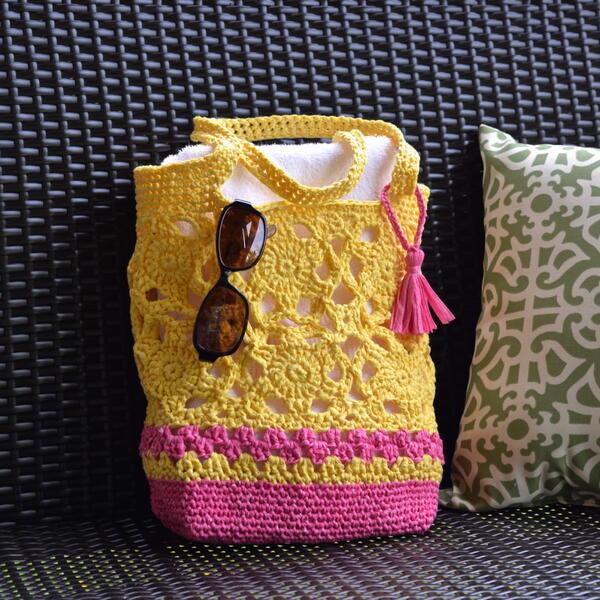Strawberry Lemonade Crochet Tote Bag Strawberry Lemonade Crochet Tote Bag