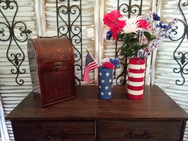 Patriotic Vases From Two Thrifted Items Patriotic Vases From Two Thrifted Items