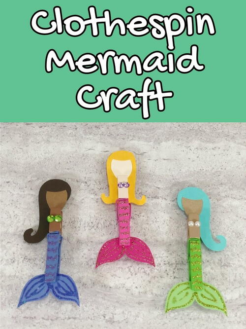 Clothespin Mermaid Craft Clothespin Mermaid Craft