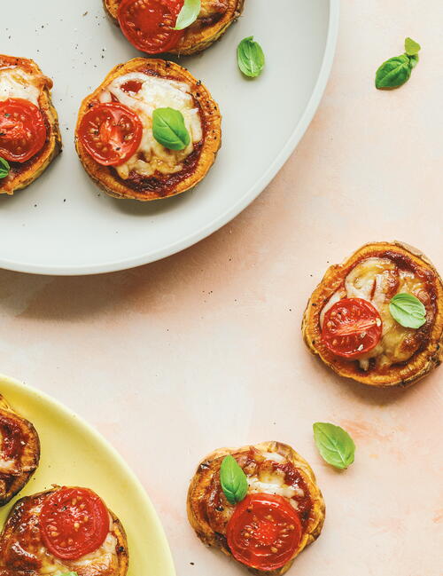 Sweet Potato Mini Pizzas Sweet Potato Mini Pizzas