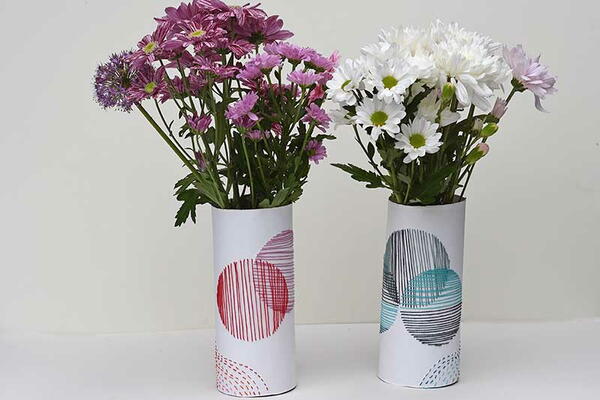 Diy Embroidered Paper Vase Sleeve Diy Embroidered Paper Vase Sleeve