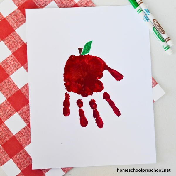 Apple Handprint Art Apple Handprint Art
