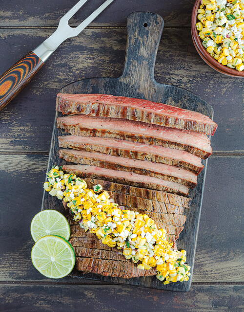 Carne Asada Flank Steak with Street Corn Salsa Carne Asada Flank Steak with Street Corn Salsa