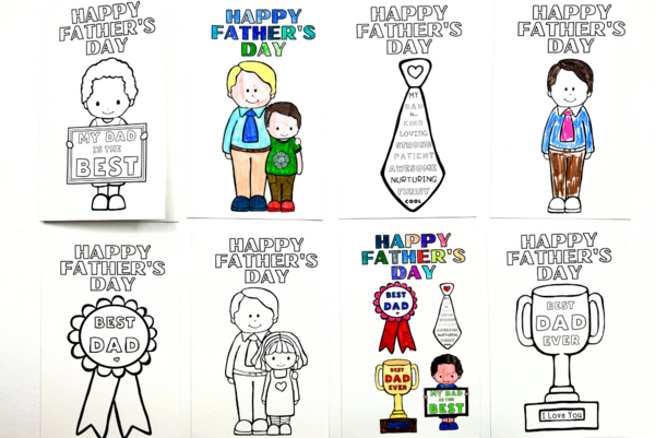 Fathers Day Cards To Color Father's Day Cards To Color