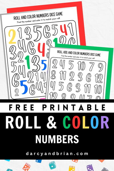 Roll And Color Numbers Roll And Color Numbers