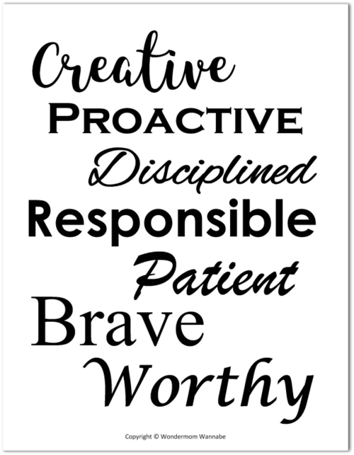 Empowering Words Vision Board Printables Empowering Words Vision Board Printables