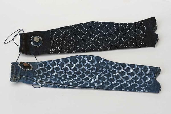 Denim Fish Wind Sock Denim Fish Wind Sock