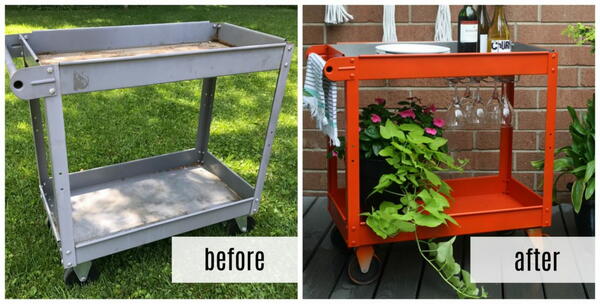 Upcycled Bar Cart Upcycled Bar Cart