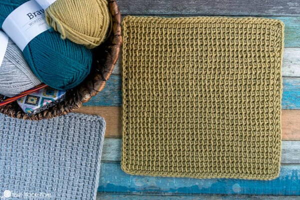 Tunisian Simple Stitch Square Tunisian Simple Stitch Square