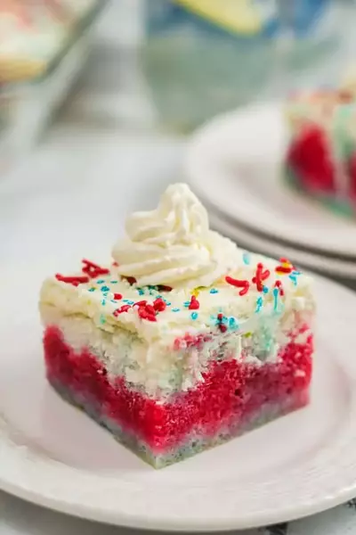 Patriotic Jello Poke Cake Patriotic Jello Poke Cake