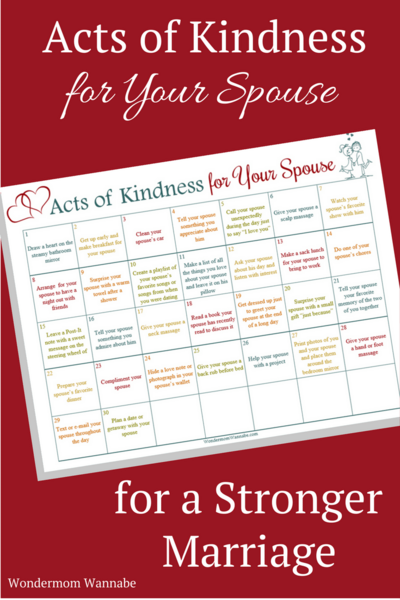 A Month Of Acts Of Kindness For A Stronger Marriage A Month Of Acts Of Kindness For A Stronger Marriage