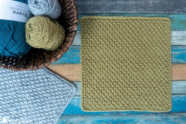 Tunisian Honeycomb Square Tunisian Honeycomb Square