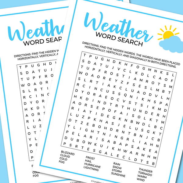 Weather Word Search Weather Word Search