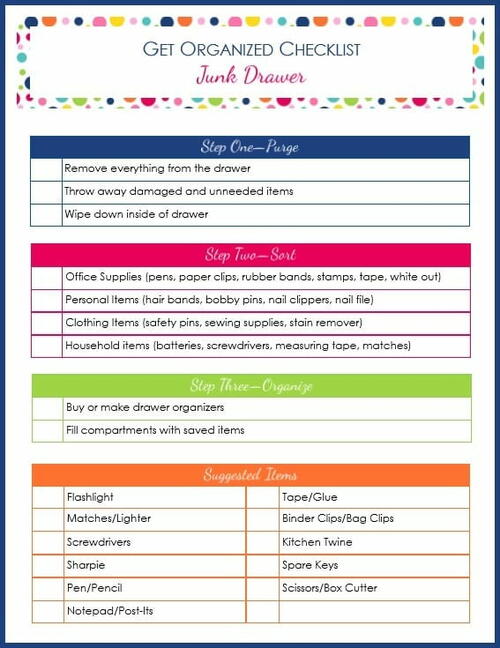 Get Organized Checklist For Your Junk Drawers Get Organized Checklist For Your Junk Drawers
