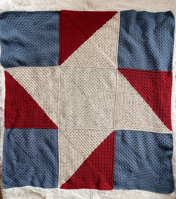 Americana Star Granny Square Blanket Americana Star Granny Square Blanket