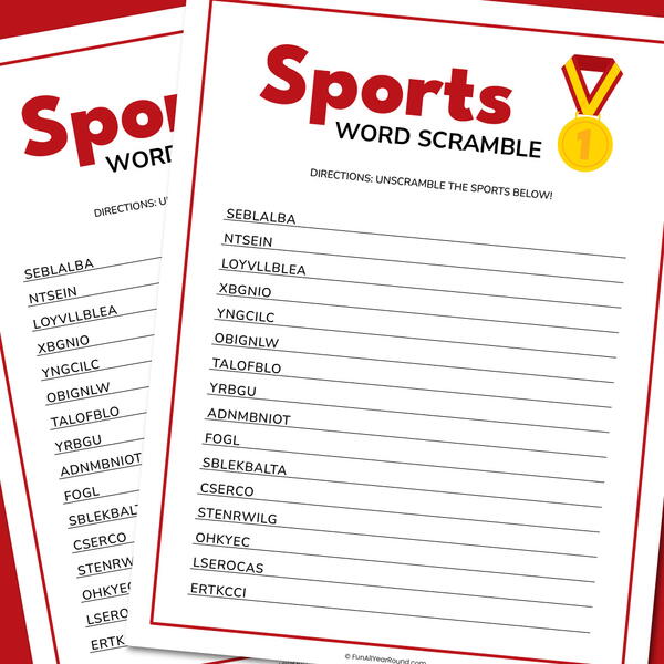 Sports Word Scramble Sports Word Scramble