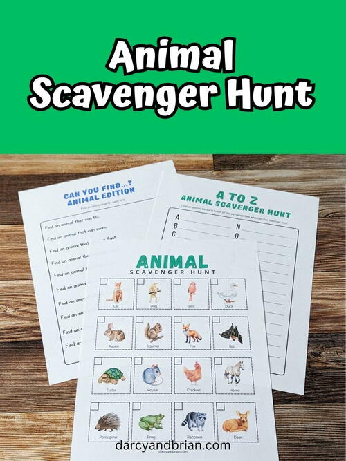 Animal Scavenger Hunt Printables Animal Scavenger Hunt Printables