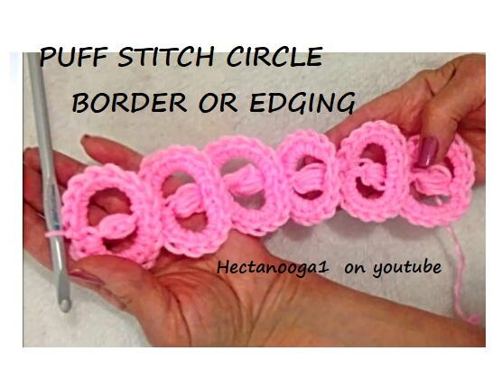 Crochet Border - Puff Center Round Circles Crochet Border - Puff Center Round Circles