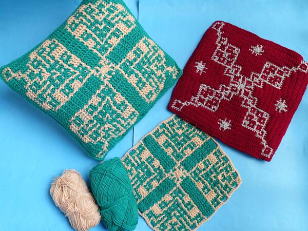 Cushion-pillow Cover Beautiful Mosaic Pattern Cushion-pillow Cover Beautiful Mosaic Pattern