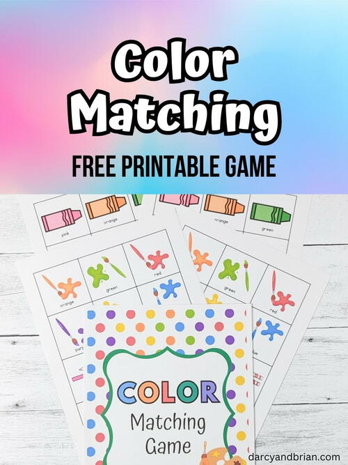 Printable Color Matching Game Printable Color Matching Game