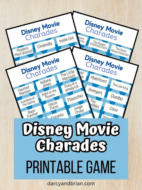 Disney Movie Charades Printable Game For Kids Disney Movie Charades Printable Game For Kids