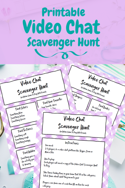 Fun Video Call Scavenger Hunt Printable For Kids Fun Video Call Scavenger Hunt Printable For Kids
