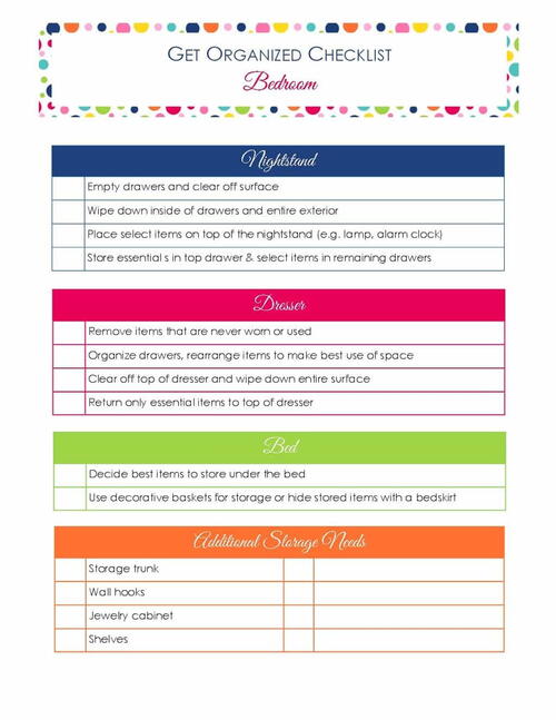 Get Organized Checklist For Your Bedroom Get Organized Checklist For Your Bedroom