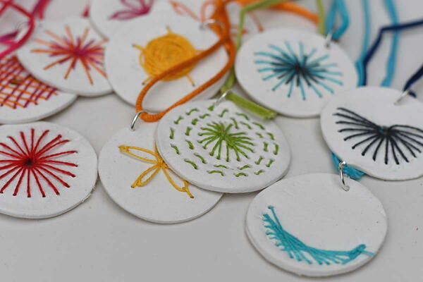 Embroidered Clay Jewellery Embroidered Clay Jewellery