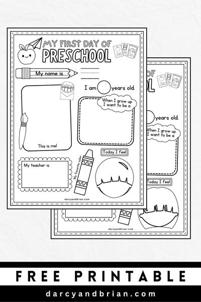 My First Day Of Preschool Worksheet My First Day Of Preschool Worksheet