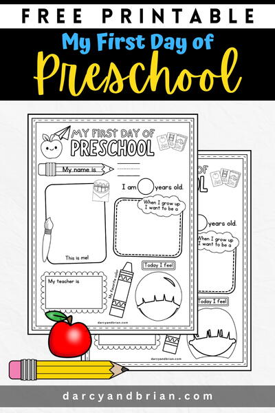 My First Day Of Preschool Worksheet My First Day Of Preschool Worksheet