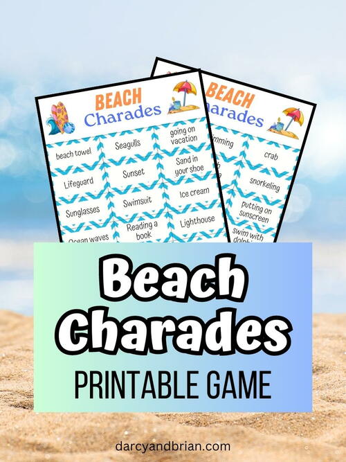 Beach Charades Printable Game Beach Charades Printable Game