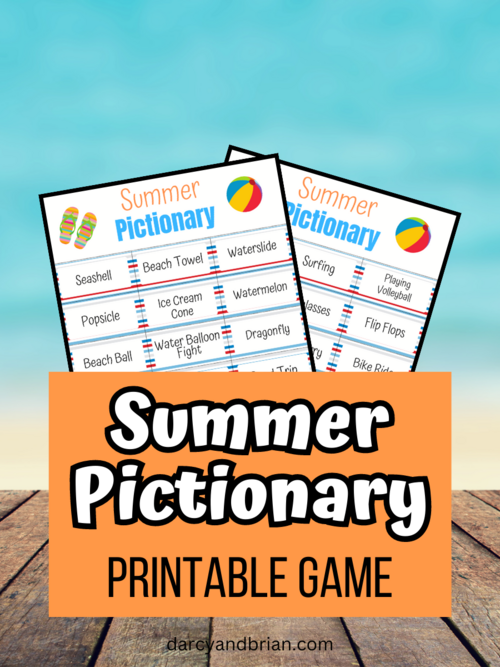 Printable Summer Pictionary Game For Kids Printable Summer Pictionary Game For Kids