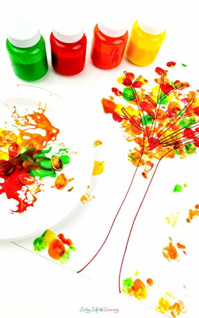 Fall Tree Pumpkin Seed Painting Craft Fall Tree Pumpkin Seed Painting Craft