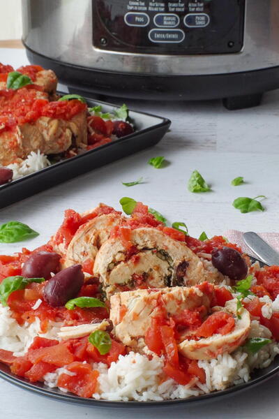 Slow Cooker Mediterranean Stuffed Chicken Breasts Slow Cooker Mediterranean Stuffed Chicken Breasts