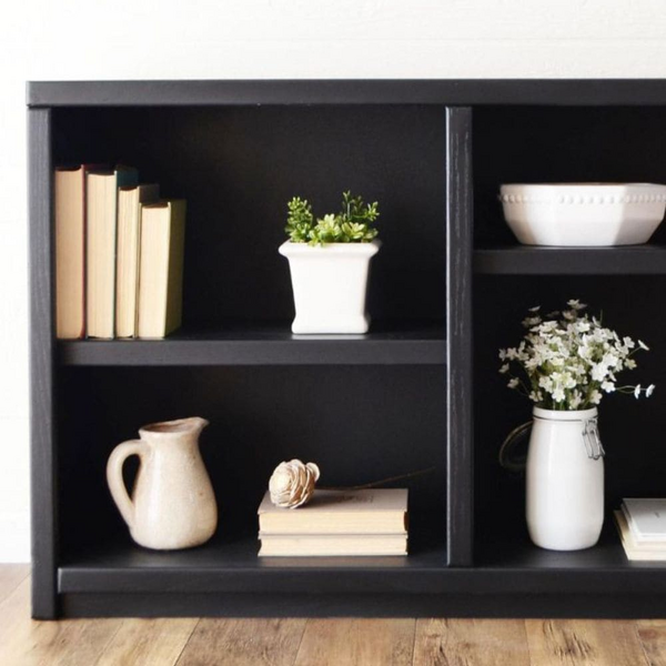 Oak Bookcase In Black Oak Bookcase In Black
