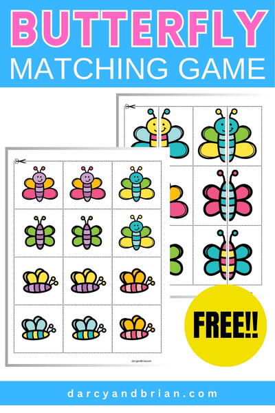 Butterfly Matching Game Printable Butterfly Matching Game Printable