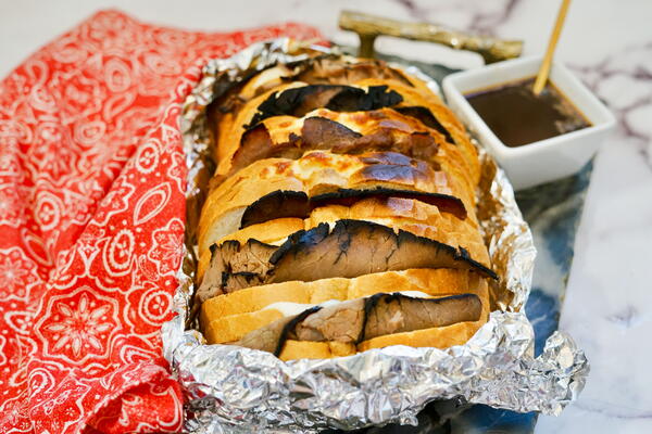 Viral Provolone And Roast Beef Sandwich With Au Jus Viral Provolone And Roast Beef Sandwich With Au Jus