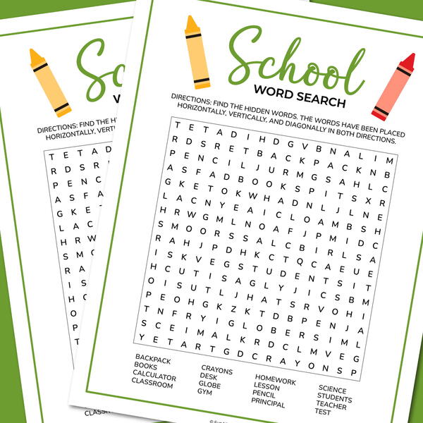 School Word Search School Word Search