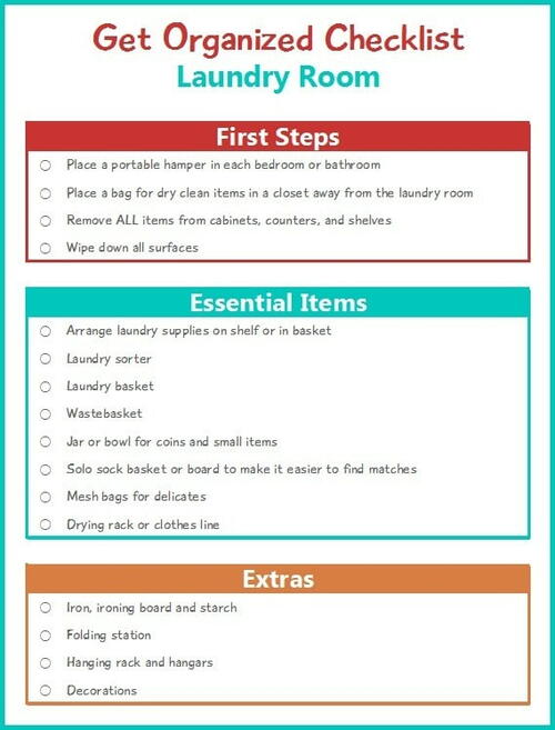 Get Organized Checklist For Your Laundry Room Get Organized Checklist For Your Laundry Room