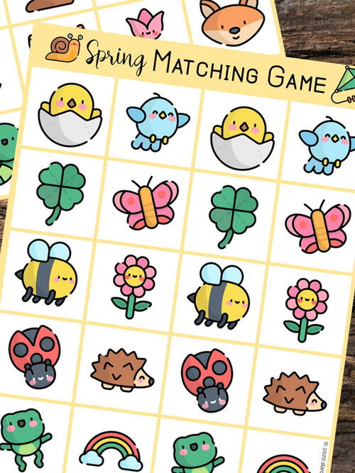 Printable Spring Matching Game Printable Spring Matching Game