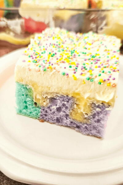 Rainbow Pudding Poke Cake Rainbow Pudding Poke Cake