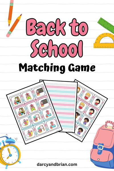 Back To School Matching Game Back To School Matching Game
