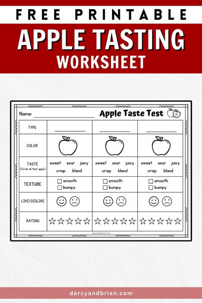 Apple Tasting Worksheet Apple Tasting Worksheet