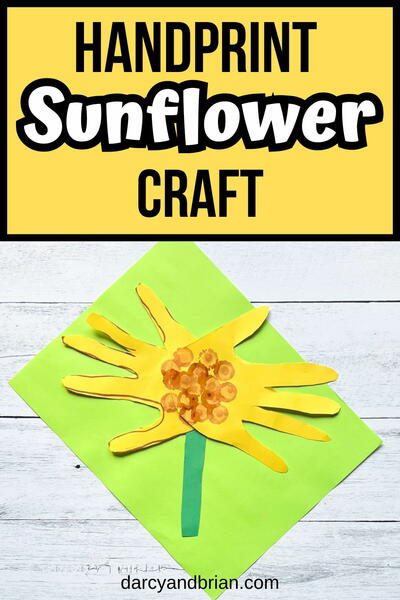 Handprint Sunflower Craft Handprint Sunflower Craft