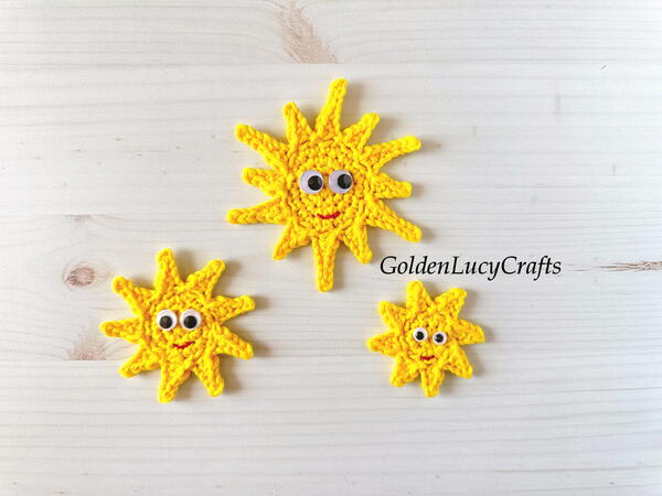 Crochet Sun Applique Crochet Sun Applique
