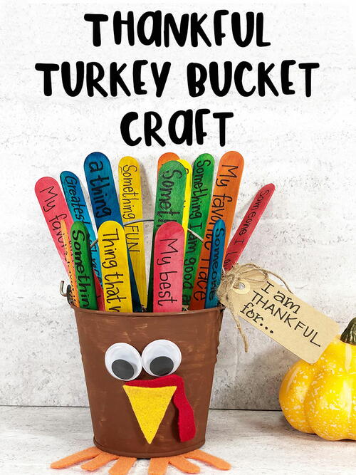 Thankful Turkey Bucket Craft Thankful Turkey Bucket Craft