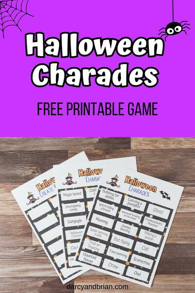 Halloween Charades Printable Game Halloween Charades Printable Game