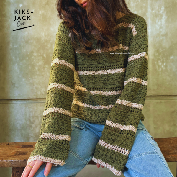 Crochet Is Love Long Sleeve Sweater Top Crochet Is Love, Long Sleeve Sweater Top