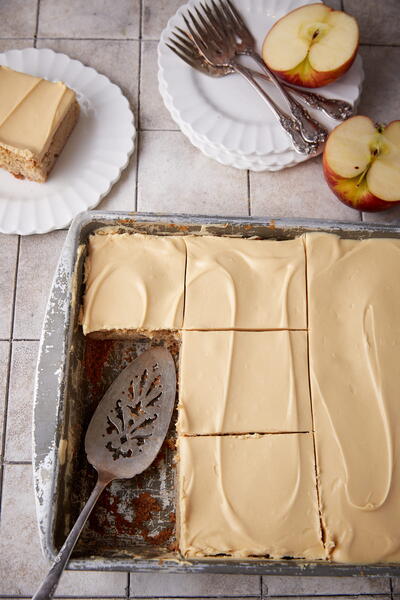 Apple Sheet Cake With Caramel Frosting Apple Sheet Cake With Caramel Frosting