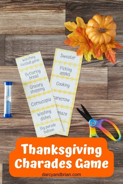 Printable Thanksgiving Charades Game Printable Thanksgiving Charades Game